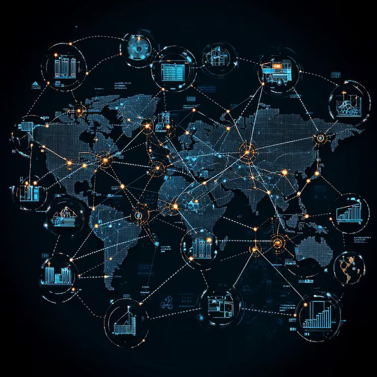 Digital supply chain network connection maps